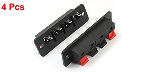 Uxcell Speaker Terminal Speaker Terminal Single Row 4 Position Push Type 4pcs