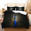 Peacock Duvet Cover Set Elegant Gorgeous Blue Feather Comforter Cover Girls Women Pink Flower Birds Animal Polyester Qulit Cover