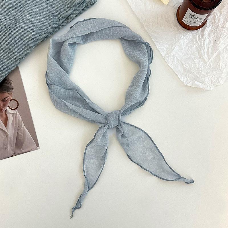 Шелковый шарф новая мода тонкий дышащий маленький шарф шарф темпераментный универсальный шарф для защиты шеи ромбовидный шелковый шарф талия