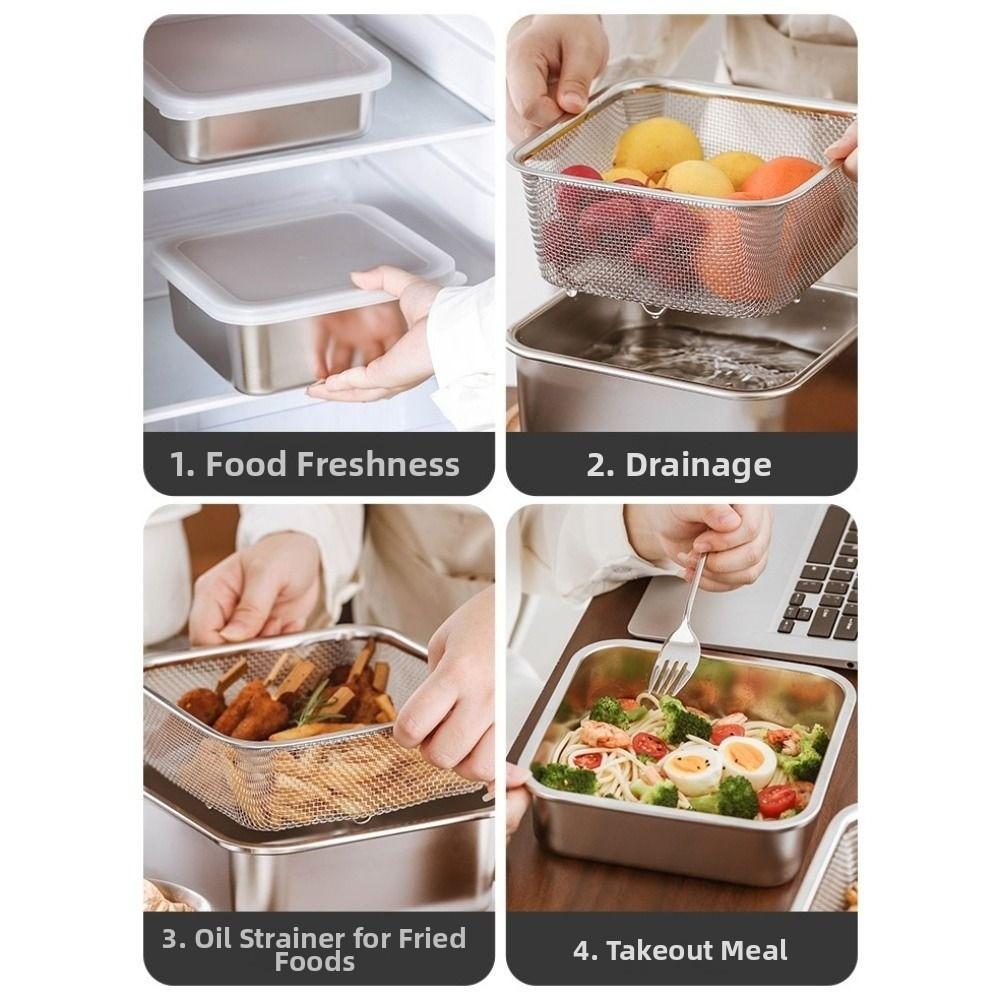 Large Capacity Drain Basket Fine Mesh Fruit Filter Basket Draining Pasta