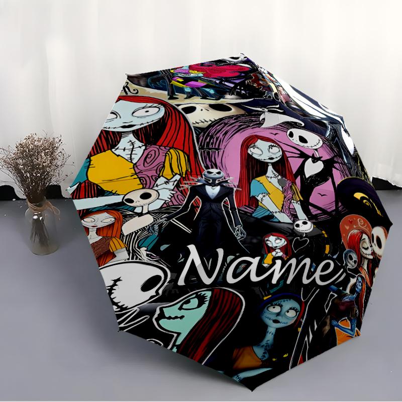 Personalized Name J-Jack Print Umbrella - Automatic Open/Close, Eight-Rib Durable Frame, Automatic Folding Umbrella