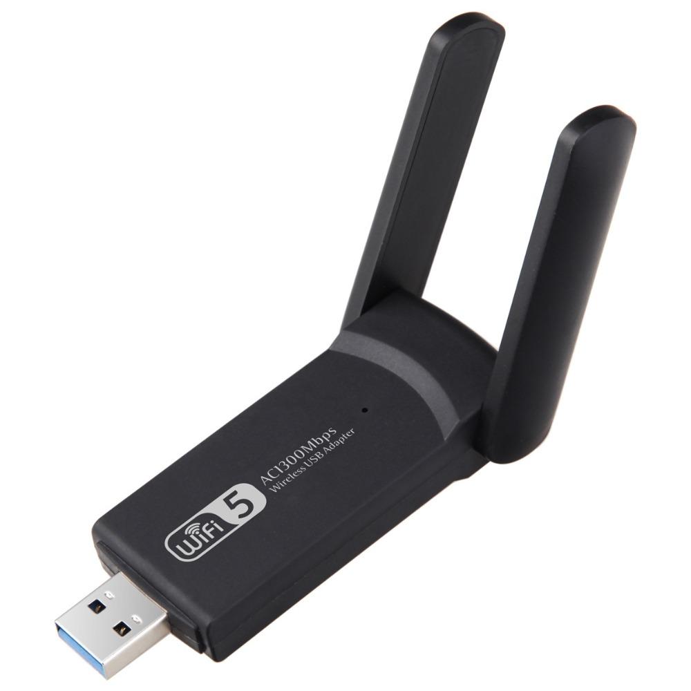 2 Antenna Design WiFi USB Adapter 2.4G/5Ghz Wireless Network Card 1300Mbps WiFi Dongle Office Use
