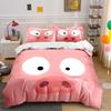 Cute Cartoon Pig Face Print Bedding Duvet Cover Set Duvet Cover Pillowcases  (1*Duvet Cover 2*Pillowcases, without duvet insert)
