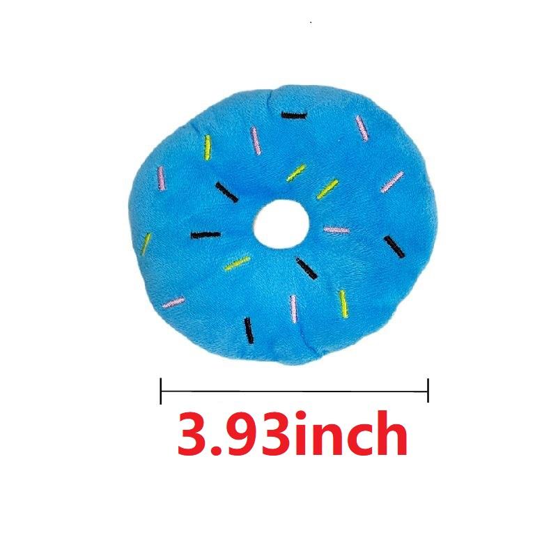 Soft Dog Donuts Plush Puppy Chewing Toys Pet Squeaker Sound Toys for Small Medium Dog Pet Interactive Toys Dog Supplies