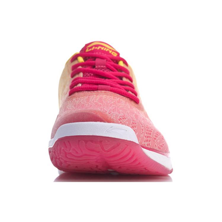 Li Ning Нескользящие, Износостойкие, Дышащие, Легкие Низкие Бадминтонные Кроссовки Унисекс Розово-Красные AYTP019-2