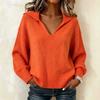 Women Casual V Neck Long Sleeve Pullover Knit Sweater For Autumn Winter
