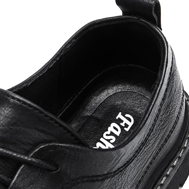 British Style Split Leather Men's Casual Business Lace Up Moccasin Shoes Comfortable Non Slip Fashion Black Dress Formal Casual Leather Shoes