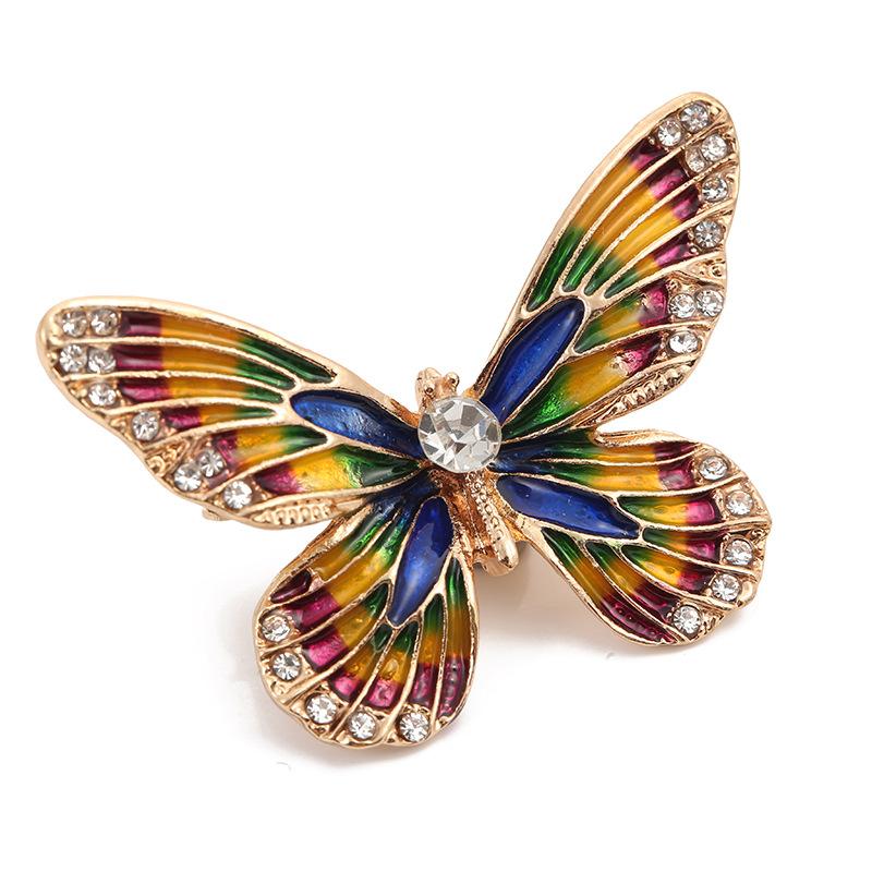 Women's Insect Brooch, Rhinestone Brooch, Metal Accessory, Butterfly Brooch