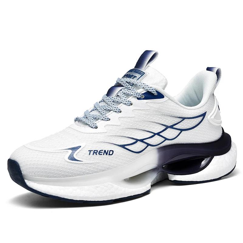 Men's New Running Shoes Casual Comfortable Breathable Soft Foam Wear-resistant Outsole Blue Size 39-45 Zapatillas Hombre Male