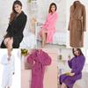 Soft And Cozy Coral Fleece Night Gown For Men And Women Warm Winter Kimono