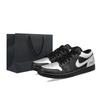 Air Jordan 1 Коровья кожа Устойчивая к истиранию Дышащая Низкие Винтажные Баскетбольные кроссовки Мужские Черный Серебристый 553558-093(Команда1423-)
