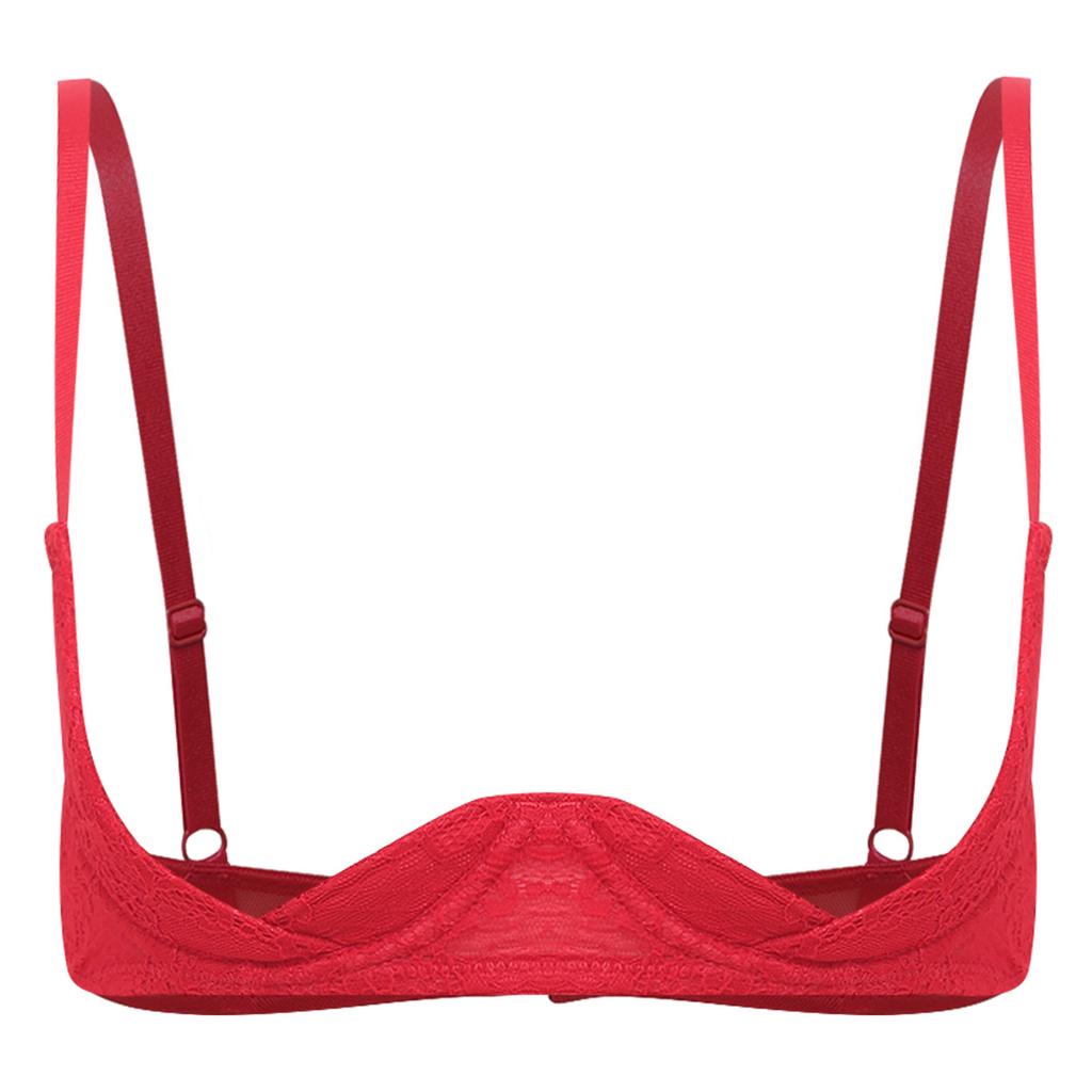 Женский кружевной бюстгальтер 1/4 чашки балконет бралетт с косточками Push Up Дизайн Цветочный топ-бюстье