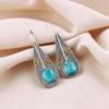 Rare Blue Copper Turquoise Gemstone 925 Sterling Silver Jewelry Earrings 2.00" EE-72-37
