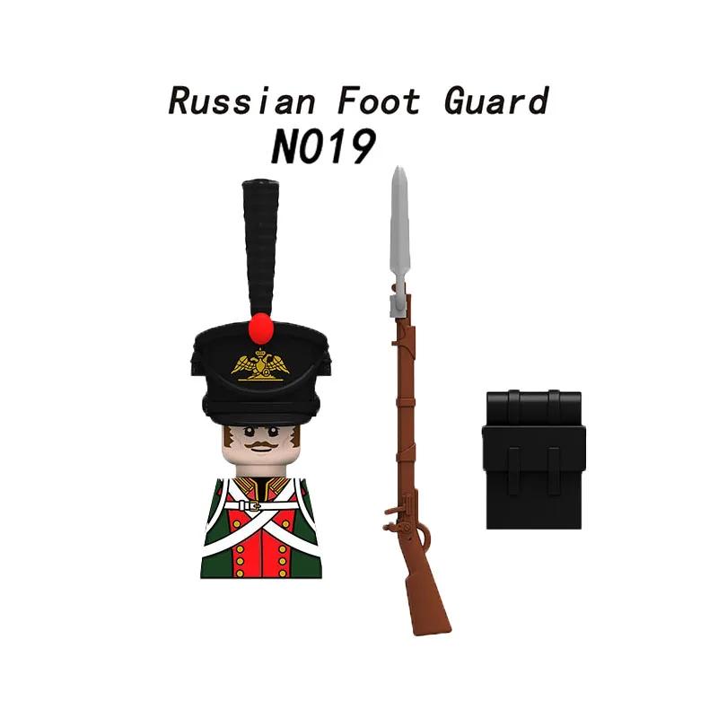 Средневековые солдаты Наполеоновских войн Фигурки Военные MOC Строительные блоки Рыцари Британские Французские Фузилеры Винтовки Оружие Детская игрушка D128