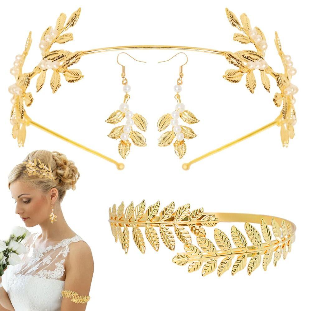 Arm Cuff Greek Goddess Costume Accessories Gold Goddess Jewelry Set Themed Party