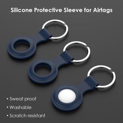 Силиконовый чехол-брелок для Apple Airtags Locator Tracker (синий)