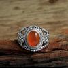 Natural Carnelian Gemstone Solid 925 Sterling Silver Jewelry Statement Ring