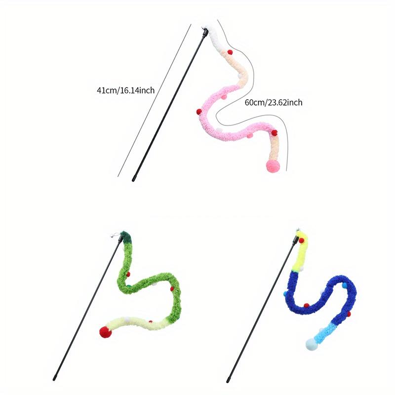 Interactive Cat Teaser Toy-Soft Plush Strip With Teasing Stick For Kitten Play-Pet Supplies For Fun And Exercise