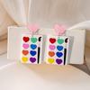 Needle Acrylic Heart Earrings With Paint Design, Sweet And Colorful Heart Earrings For Women