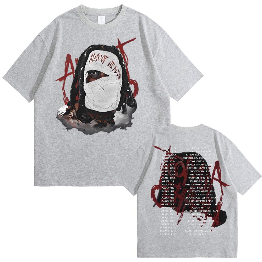 Футболка Rapper Lil Durk Healing Tour Мужская Женская Хип-хоп Мода Винтажная Оверсайз Футболка Мужская Повседневная 100% хлопок Короткий рукав