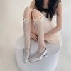 Mesh Stockings Kawaii Bow Fashion Girls Knee Socks Hollow Out Thin Breathable Lolita Kawaii Long Socks Women Stockings