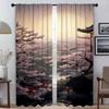 Sun Moon and Tree Blackout Curtains for Camera Window Curtain for Room 2 Panel Partition Halloween Decoration Shades Living Home