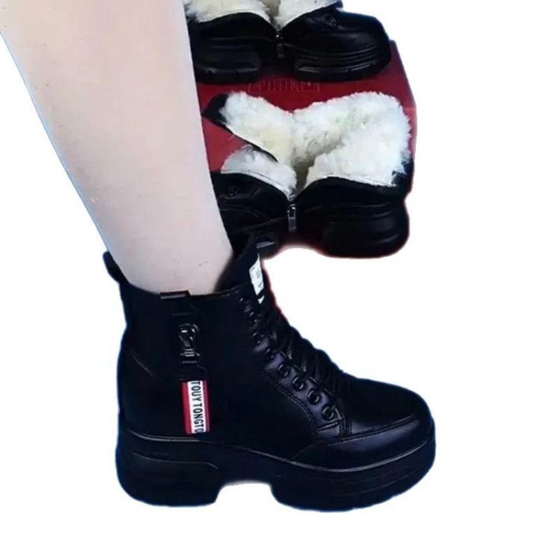 Теплые ботинки Мартин женские плюшевые зимние ботинки плюшевая утолщенная подошва нескользящая обувь женские короткие ботинки хлопковые ботинки