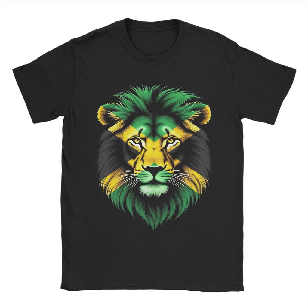 Jamaica Flag Lion Face T Shirt Summer Jamaica Lovers TShirts Cotton Breathable Oversize Top Tees Short Sleeve Vintage Tops