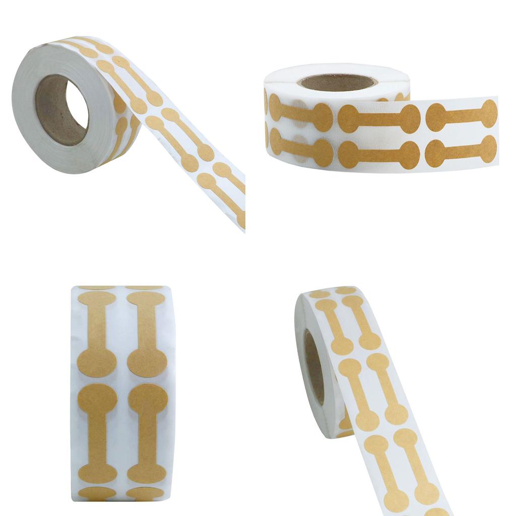 500 Pcs Portable Jewelry Price Tag Self Adhesive Barbell Stickers Kraft Paper Labels Ring Bracelet Jewelry Tags