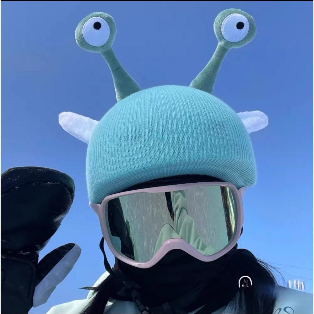 Ski Helmet Hat Cover Cute Cartoon Cat Ears Baby Same Single and Double Board Battery Helmet Cover Unisex