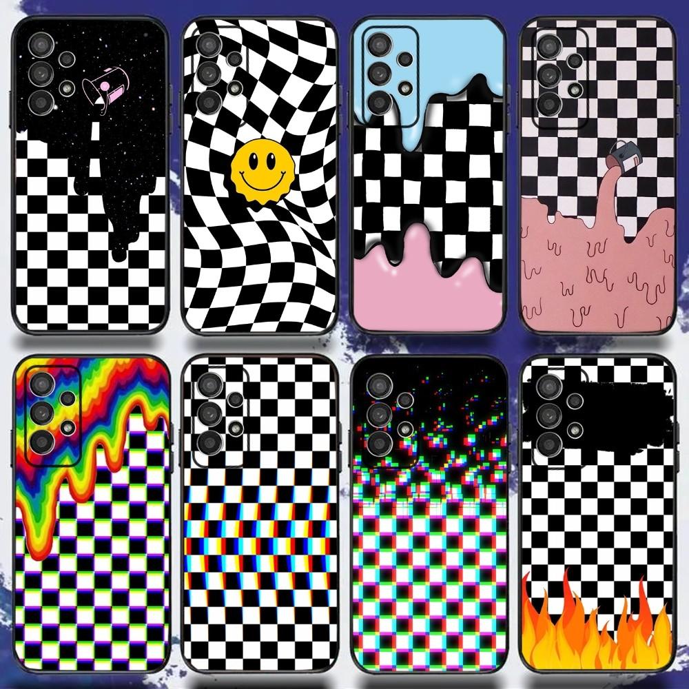 Checkered Chess Board Phone Case For Samsung S24,S21,S22,S23,S30,Ultra,S20,Plus,Fe,Lite,Note,10,9,5G Black Soft Cover