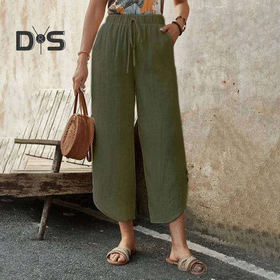 Женские брюки, регулируемые, с эластичной резинкой на талии, повседневные брюки, однотонные, широкие, свободные брюки, повседневная одежда