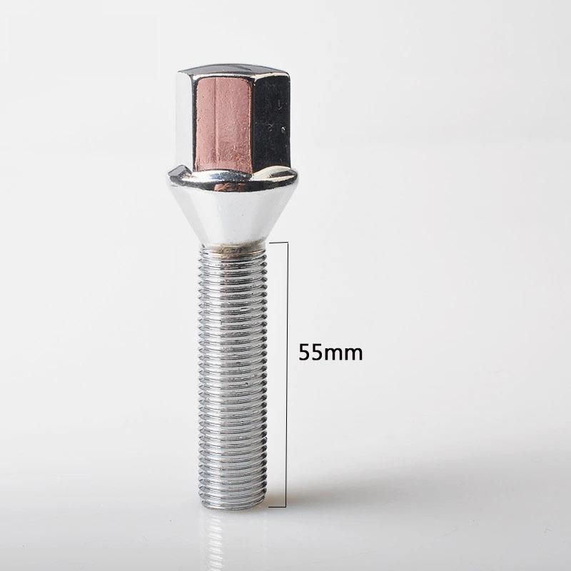 10pcs Car Wheel Alloy Steel Nut Bolts Screw M12x1.5 M14x1.25 For Mini BMW E46 E34 E53 E60 E91 E36 Thread Length 35/40/45/50/55mm