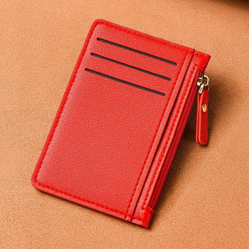Ультратонкий кошелек для карт, Женский маленький и простой многокарточный кошелек на молнии для мелочи, Вместительный держатель для ID-карты, Картхолдер.
