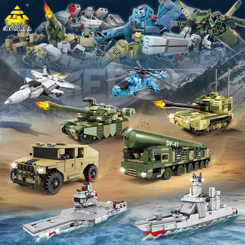 Трансформирующиеся Строительные Блоки Kai Zhi Eagle - Военный Танк и Самолет - Образовательная Игрушка для Детей.