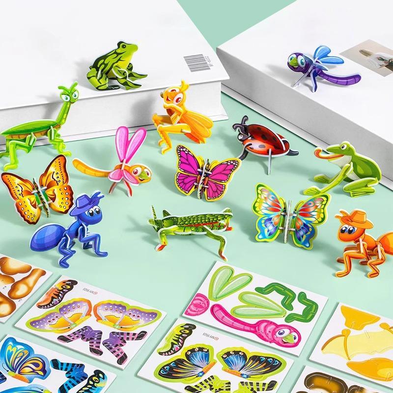 3D Puzzle For Kids Toys 25Pcs Educational 3D Cartoon Puzzle 3D Jigsaw Puzzle Cartoon Art Crafts Gifts For Boys Girls