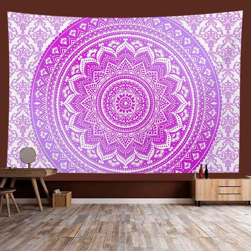 Mandala Floral Tapestry Bohemian Hippie Hanging Cloth Wall Art Decoration Background Cloth Room Living Room Home Decor