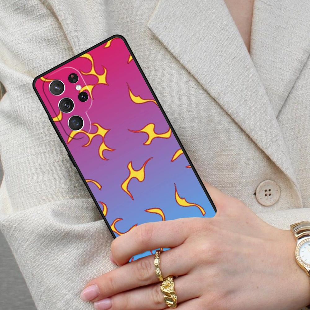 Модный чехол для телефона с рисунком пламени для Samsung Galaxy S26 Ultra S25 S24 S23 S22 S21 S20 Note10