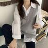 Women's Autumn Slimming Sleeveless Knitted Vest with Lazy Collar