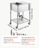 VEVOR Rolling Ice Chest Cooler Cart Stainless Steel Cooling Bin 42.4 L, Outdoor Stand Up Cooler Trolley with Wheels, Sliding Lid, Shelf