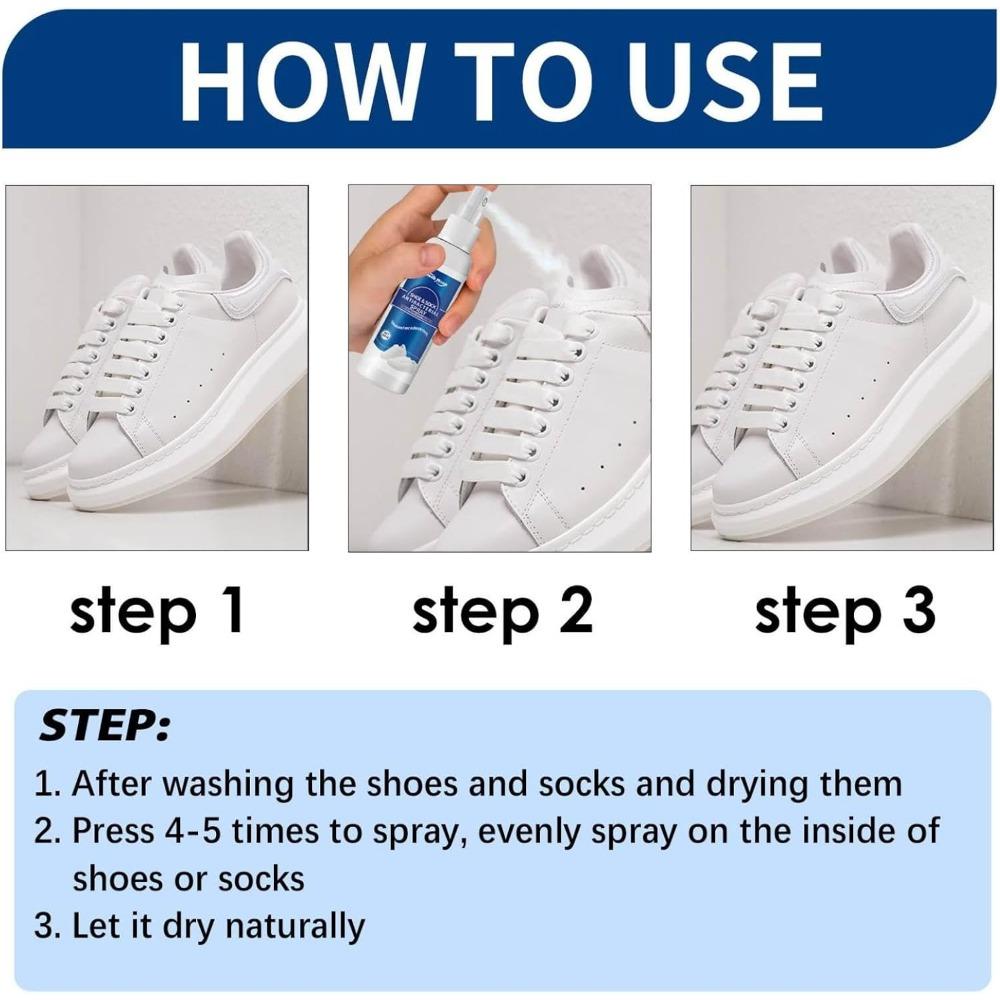 Antibacterial Shoe Spray 60ml,Foot Odor Eliminator, Sock & Shoe Freshener, Antiperspirant for Foot Health