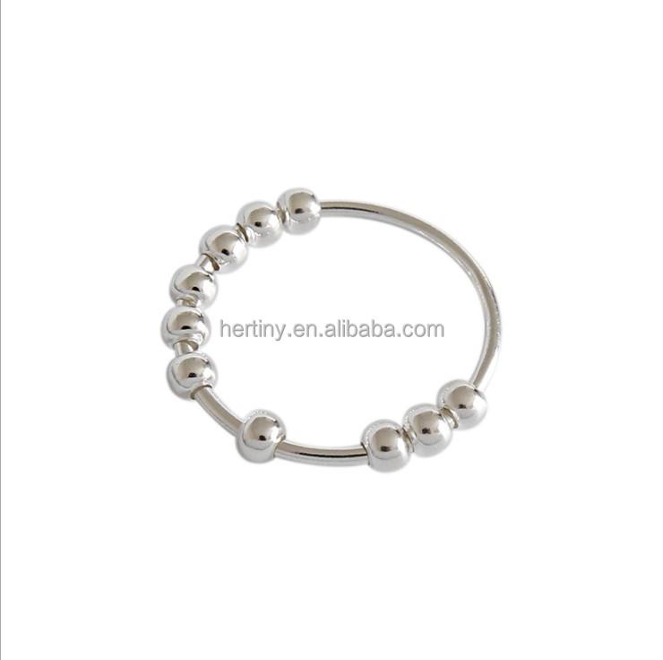 Sterling Silver 925 Jewelry Anxiety Fidget Finger Ring Anti-anxiety Rings for Women Men