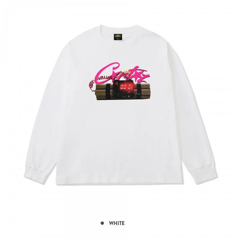 Corteiz Graphic Print Long Sleeve T-Shirt Men Streetwear Vintage Loose Fit Casual Tee