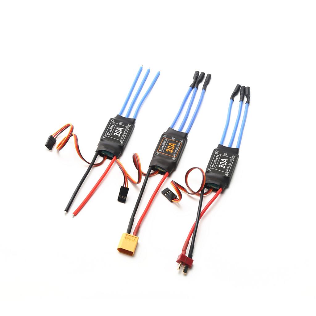 30A Brushless ESC 2-4S Electronic Speed Controller XT60 Plug with 5V 2A BEC 3.5MM Banana Head for