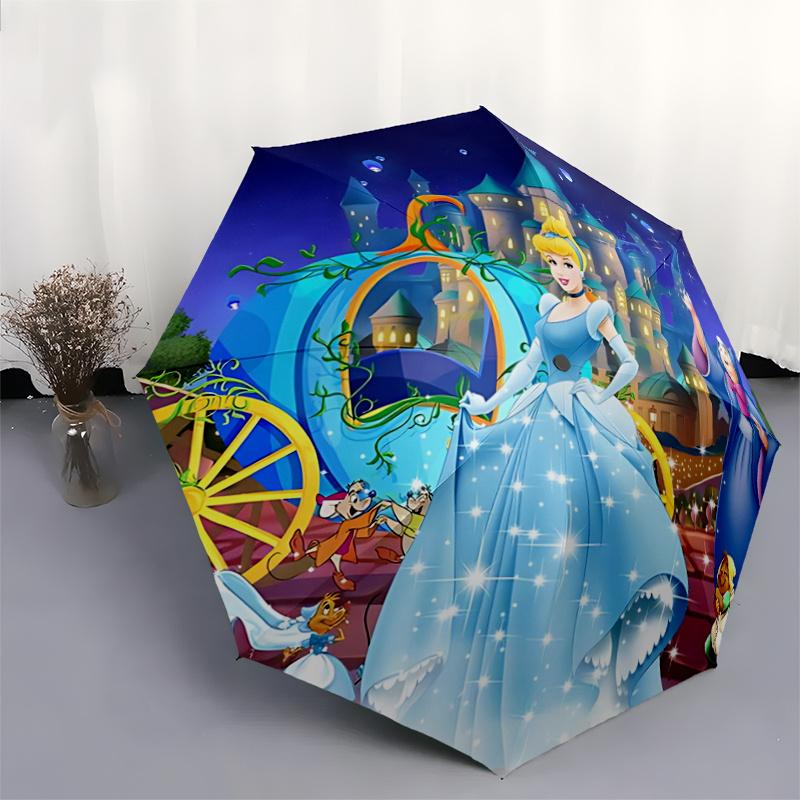 1pc Cinderella's Fairy Tale Umbrella: Automatic Opening/Closing, Portable Design, Ideal for Fans & Travelers.V069