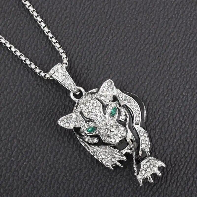 Retro Ethnic Chinese Zodiac Dragon Pendant Gold Color Necklace Men and Women Punk Style Jewelry Gift
