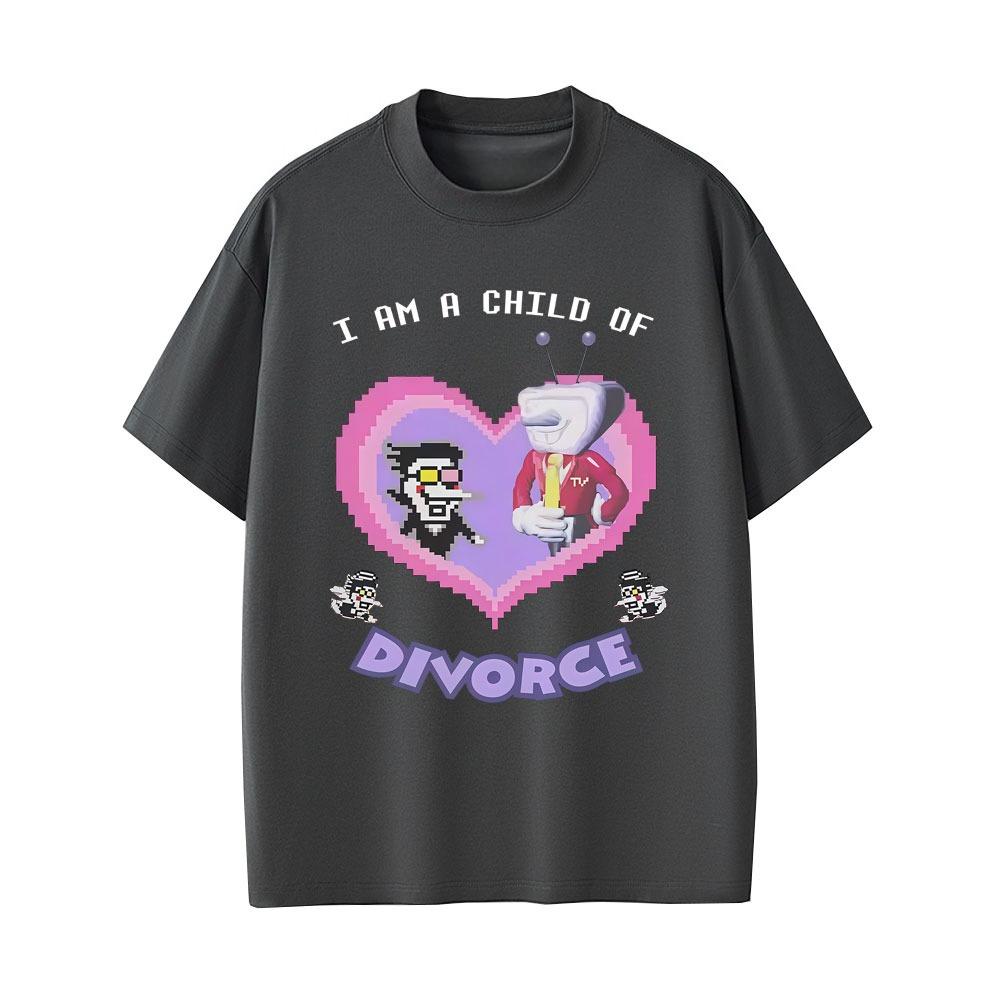 Game Deltarune Spamton and Tenna I Am Child of Divorce Funny Meme Tshirts Men Women Casual Cotton Vintage Shortsleeved Top