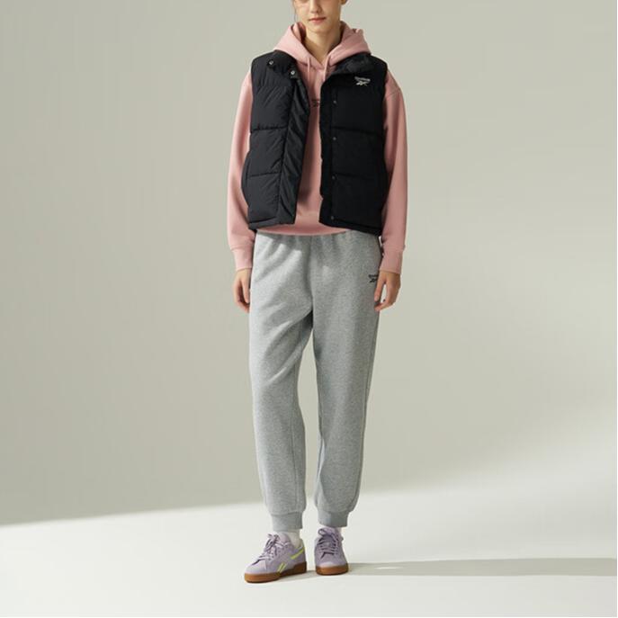 Reebok Comfortable Casual Fashion Solid Color Down Vest Women Vest Black 24FRM206WGH0