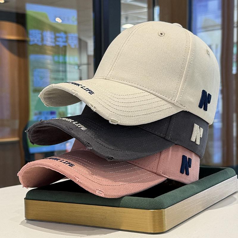 American baseball cap female face small cap men's trendy brand retro hat enlarged and deepened hard top wide brim