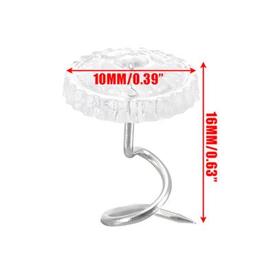 100 шт. прозрачных головок, закручивающиеся штифты, фиксированные для обивки, одеял, стульев, диванов, декора